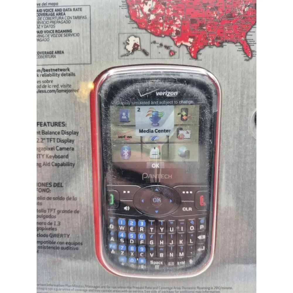 Pantech Caper - 4 MB - Black Cell Phone Verizon 2010 Brand New Sealed